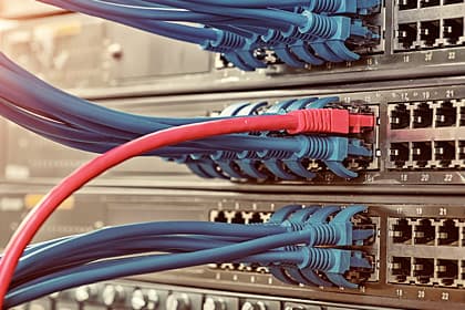 close-up photo of servers and connecting wires