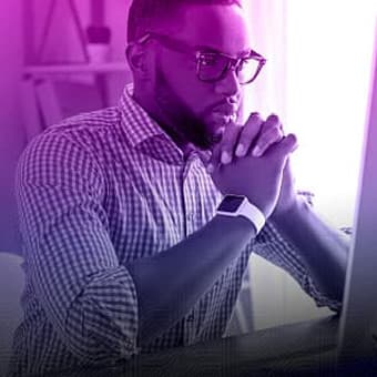 business man working at computer