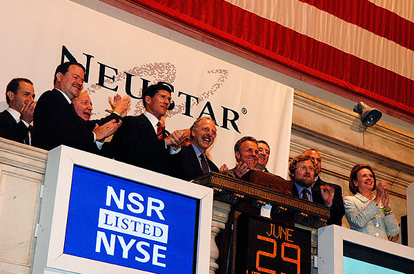 photo of neustar on opening day at new york stock exchange