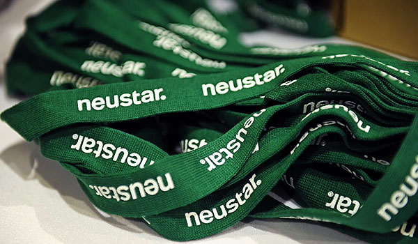 photo of a pile of neustar landyards used at numerous events